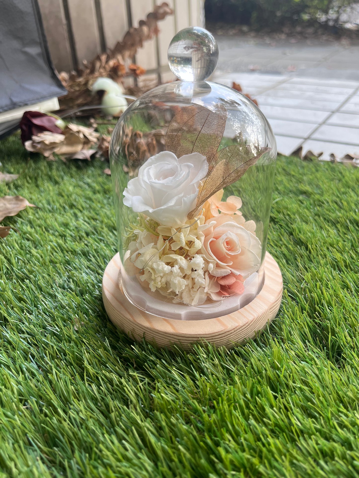 gift-g034永生花罩盅S(帶燈)