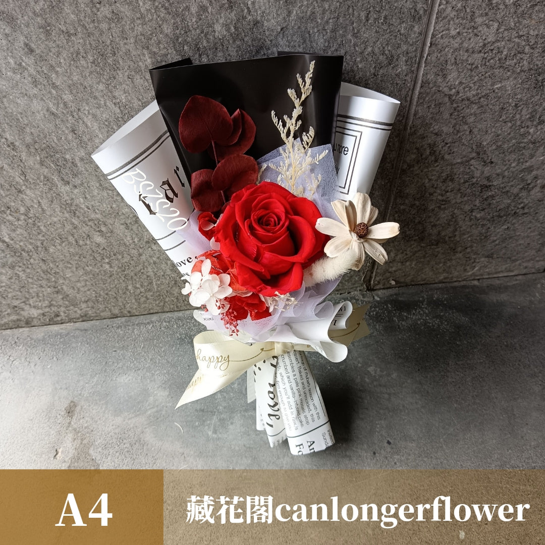 BSZS20 紅色系永生花束S