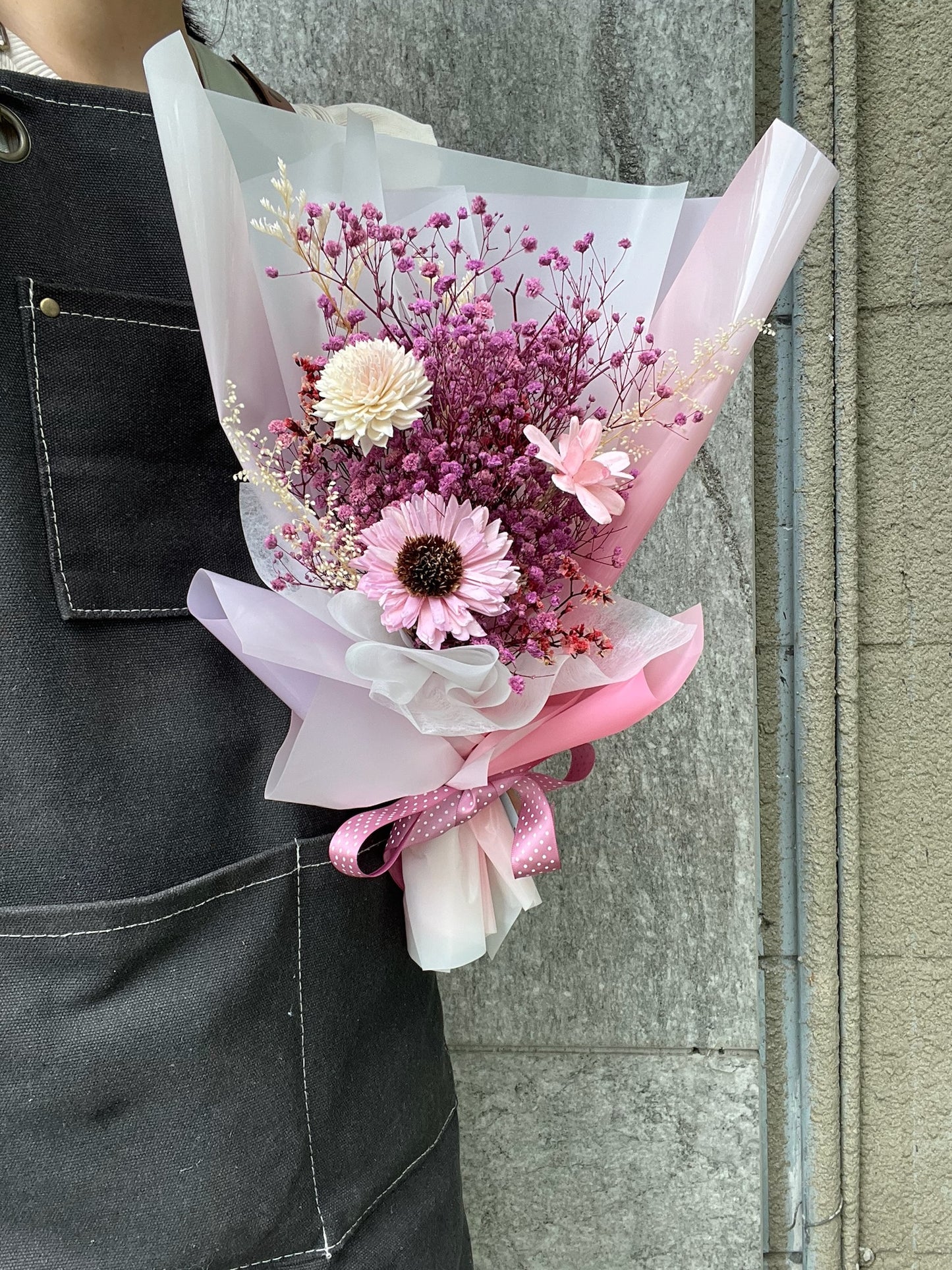 gift-B131 粉紫色系花束M 畢業花束 滿天星花束 花束 紫色 粉紫色