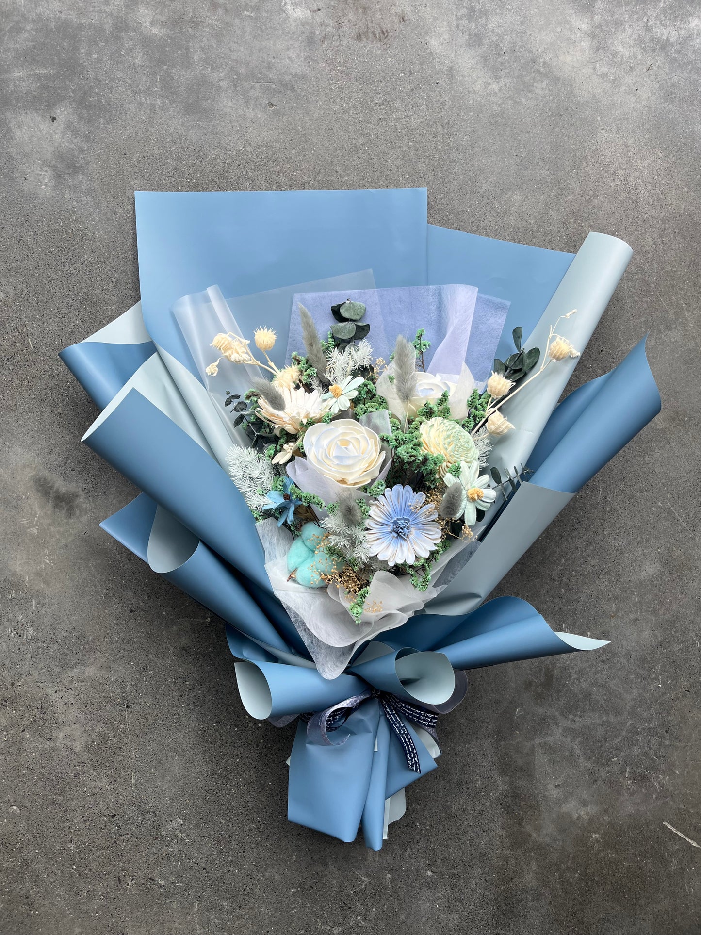 gift-B136 客訂藍色系花束XL 花束 藍色