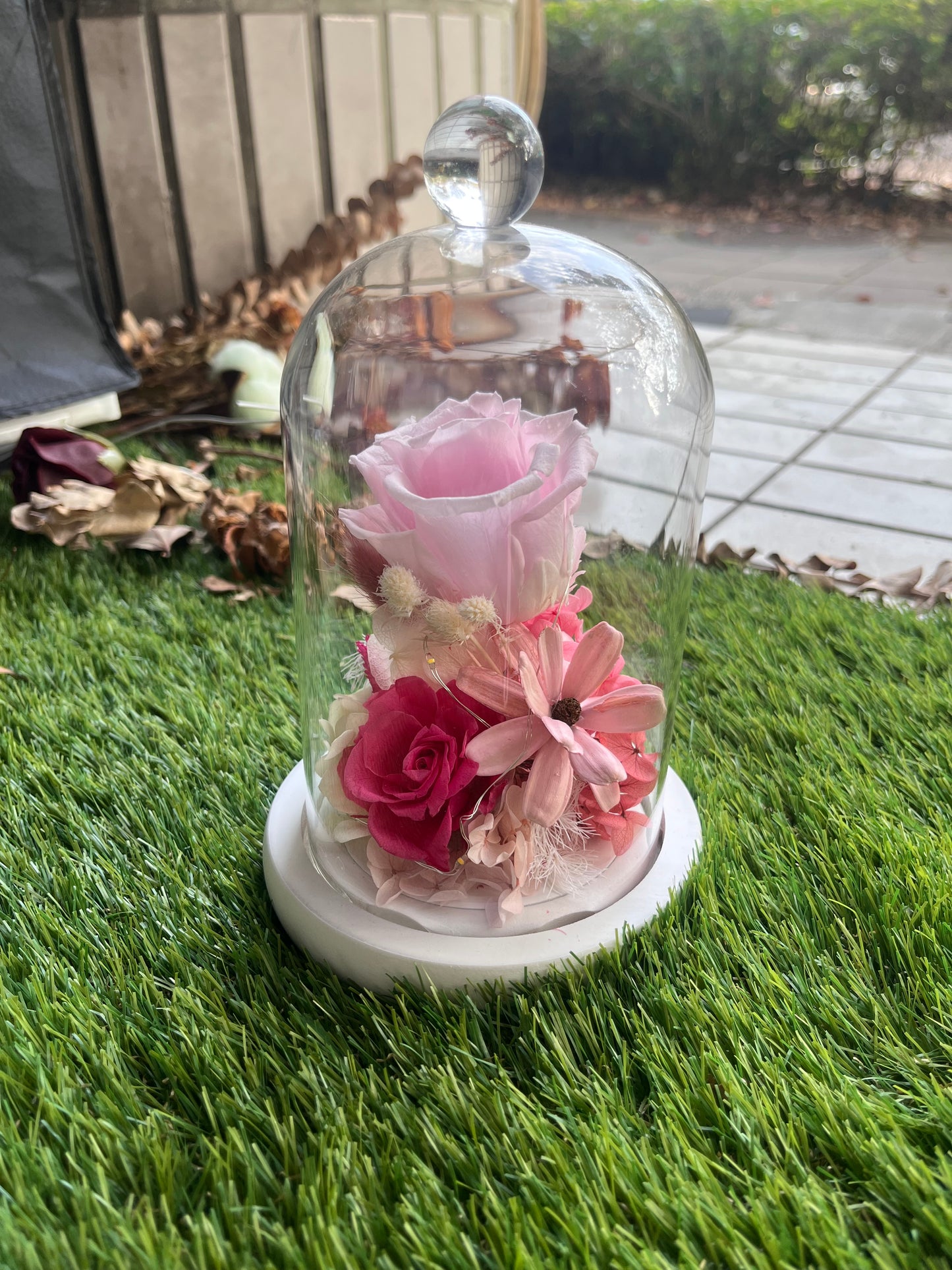 gift-g037永生花罩盅M(帶燈)