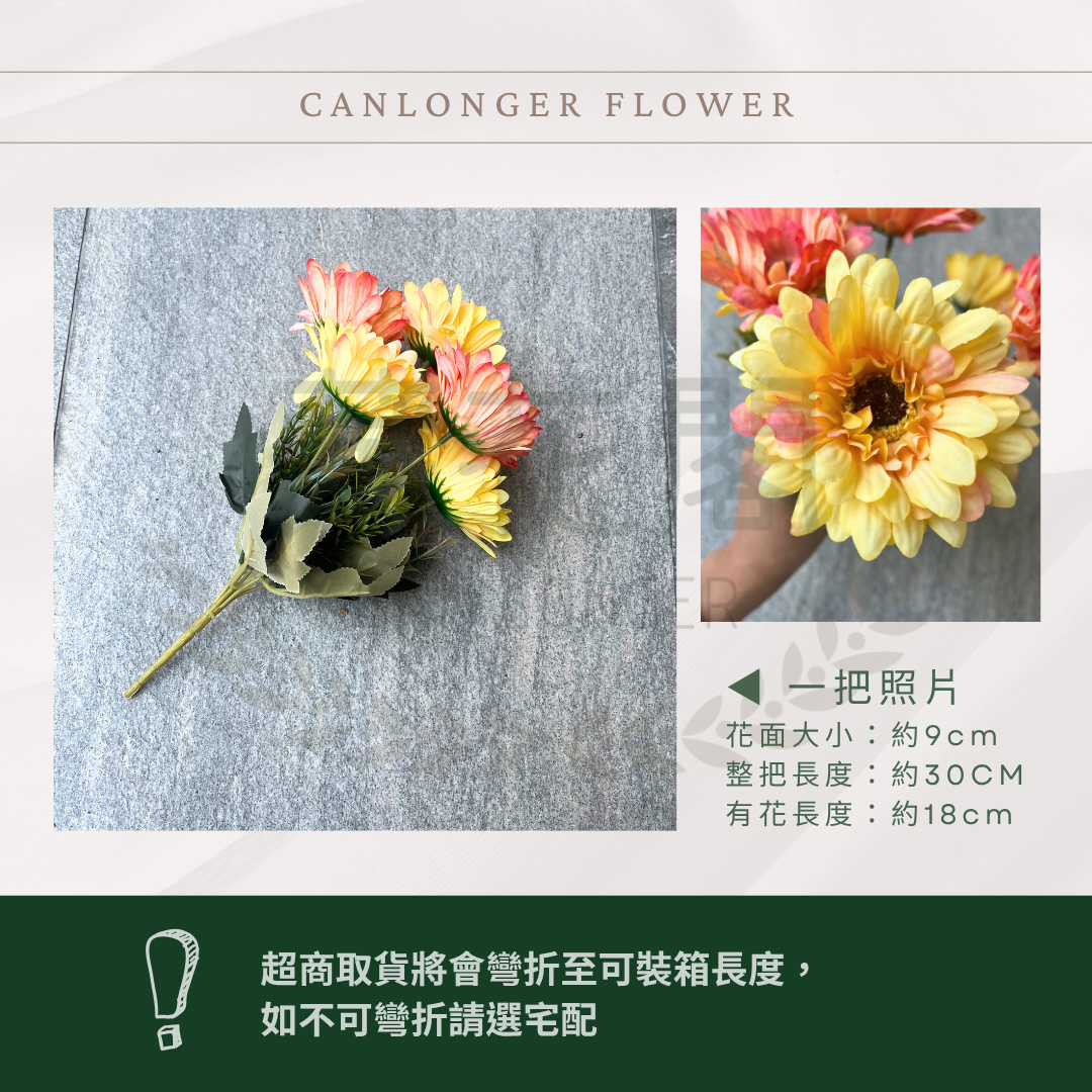 AF015 仿真非洲菊(7頭) 仿真花