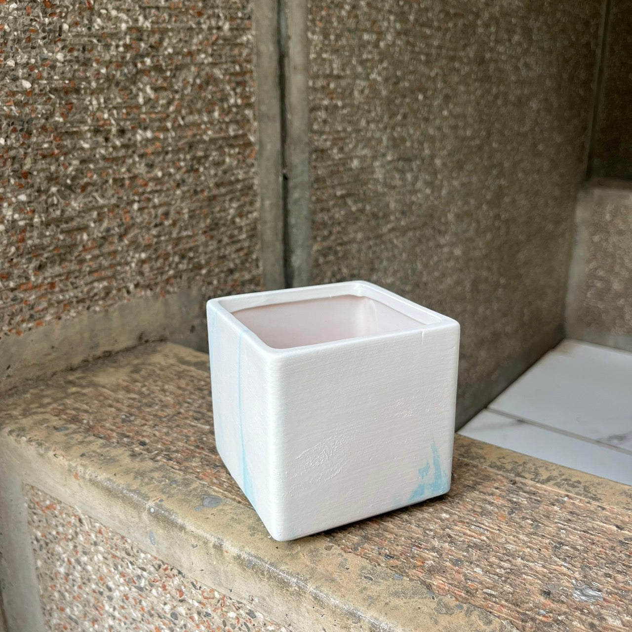 ✿ 台灣現貨 ✿ CP033-S 陶瓷 大理石紋小方盆 約8*8*8CM