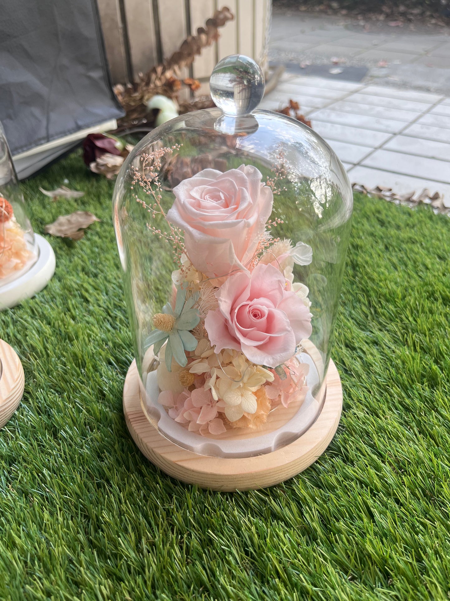 gift-g043永生花罩盅L(帶燈)