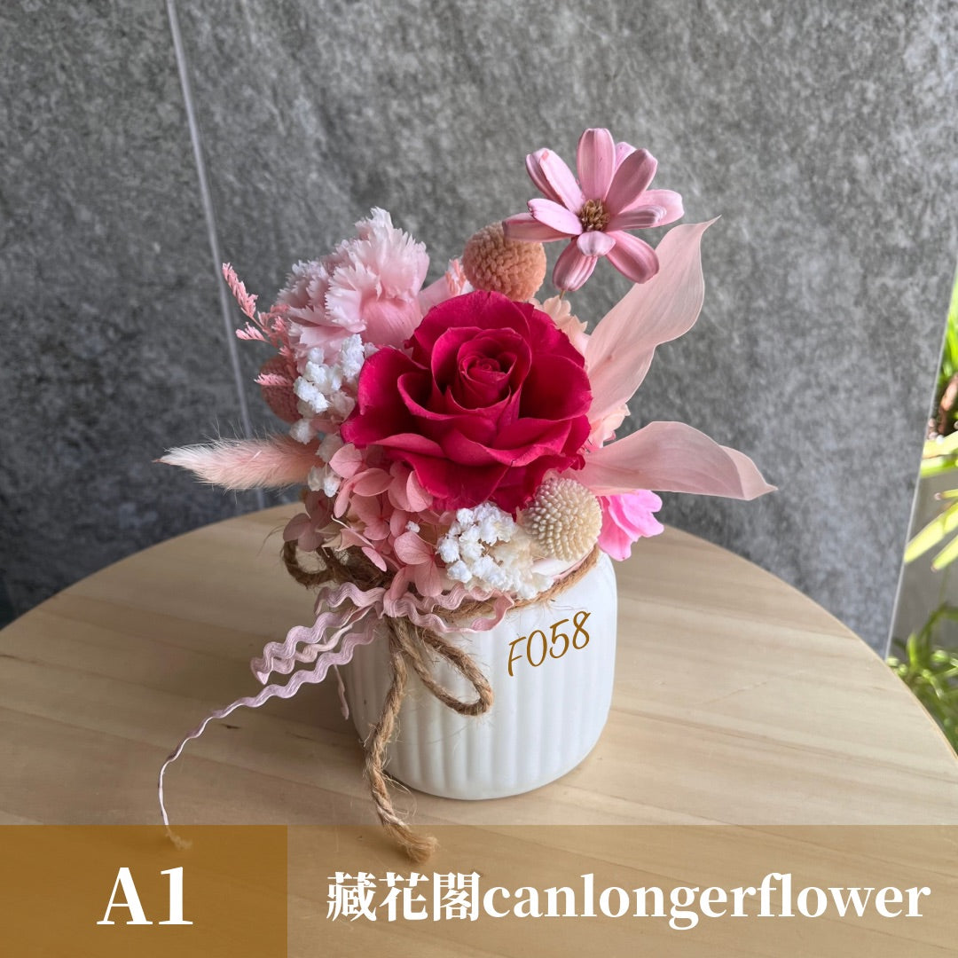 Gift-f058 粉色系牛奶瓶盆花 粉色 盆花 開幕 送禮 慶賀