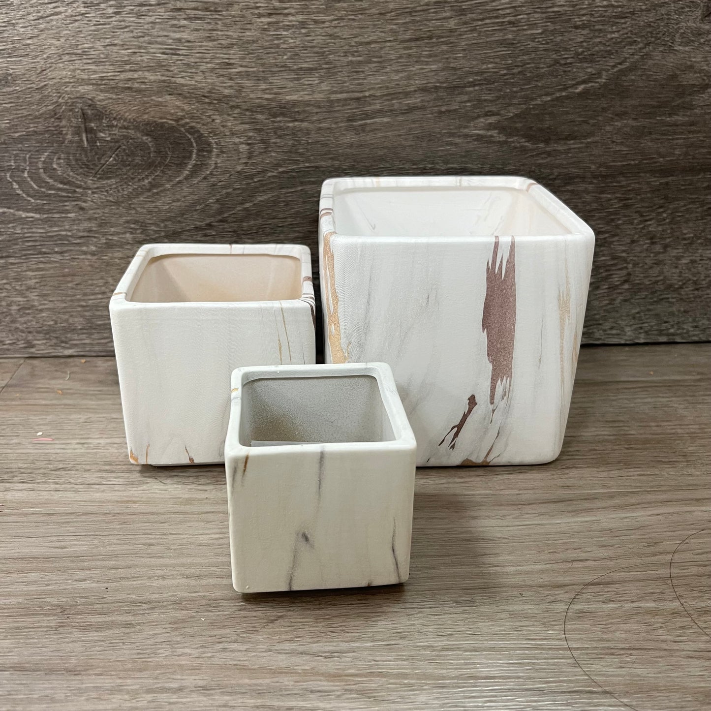 ✿ 台灣現貨 ✿ CP033-M 陶瓷 大理石紋方盆 約11*11*11