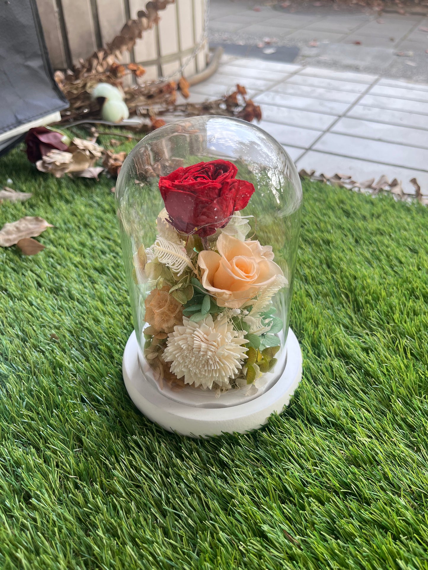 gift-g038永生花罩盅M(帶燈)