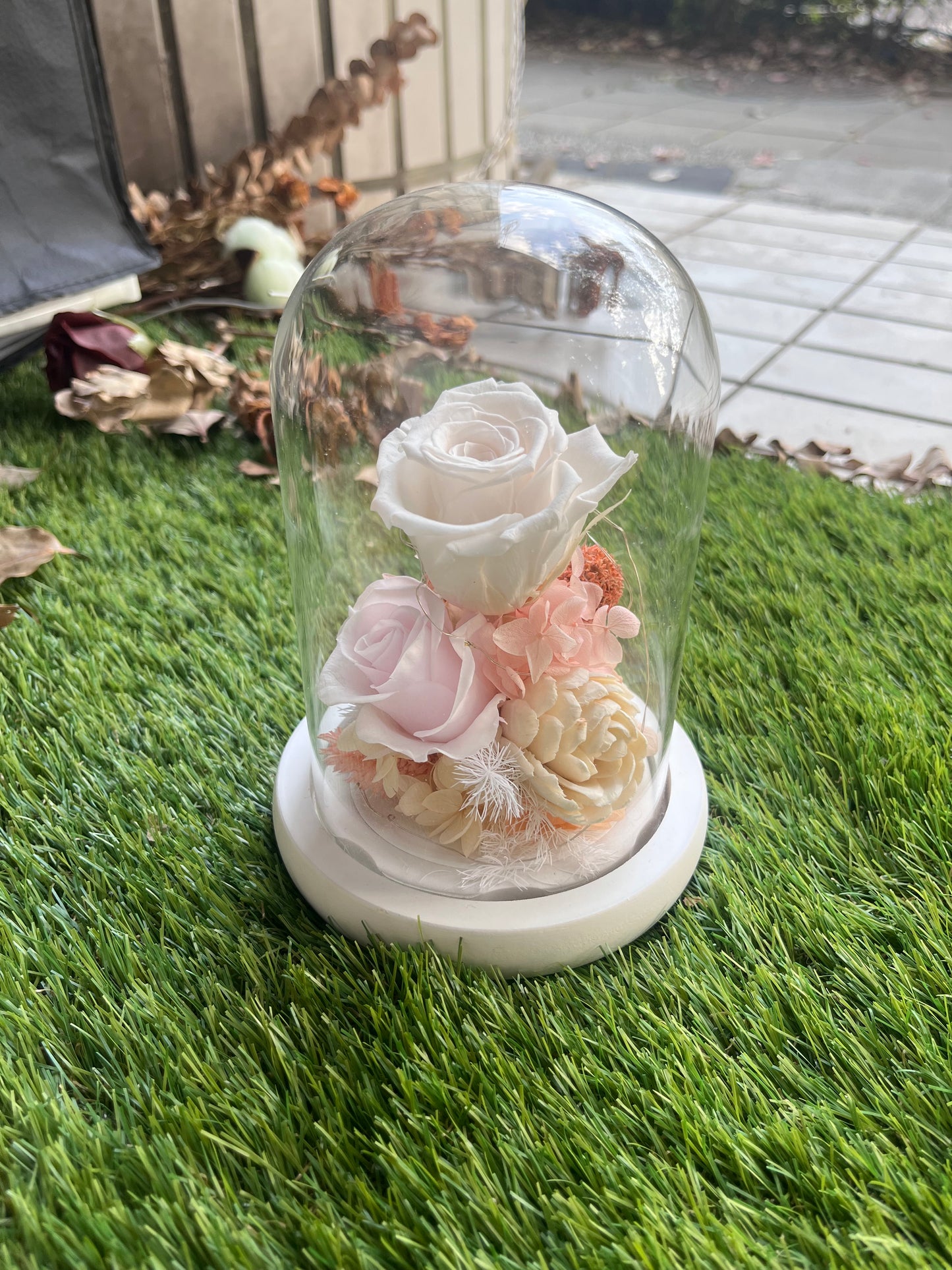 gift-g036永生花罩盅M(帶燈)