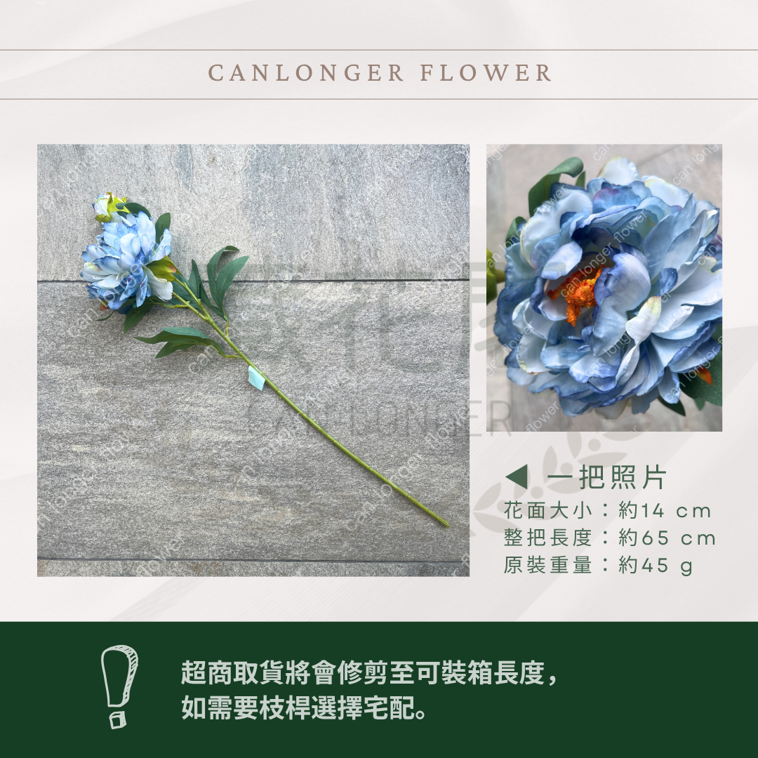AF050 仿真焦邊牡丹(2頭 一大一小) 仿真花 台灣現貨