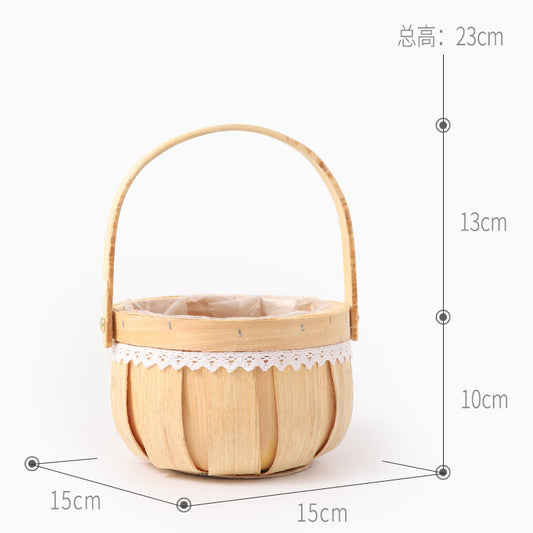 CW004木製小圓提籃
