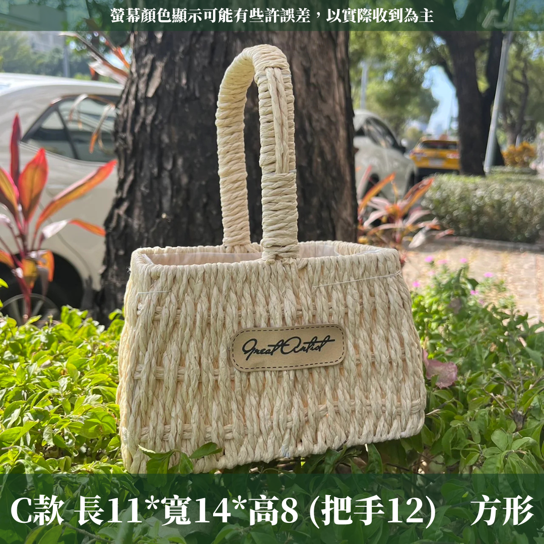 CW001 小白提籃(含水袋) 聖誕花籃 園藝用 多款可選 花籃 花籃材料