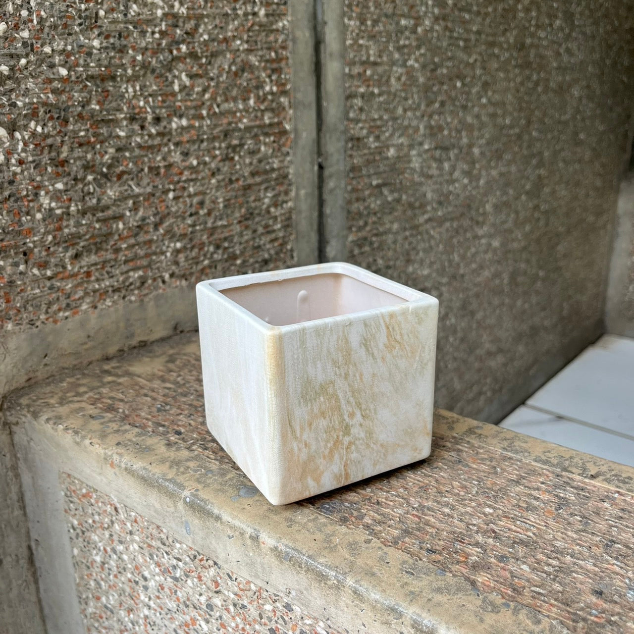 ✿ 台灣現貨 ✿ CP033-S 陶瓷 大理石紋小方盆 約8*8*8CM