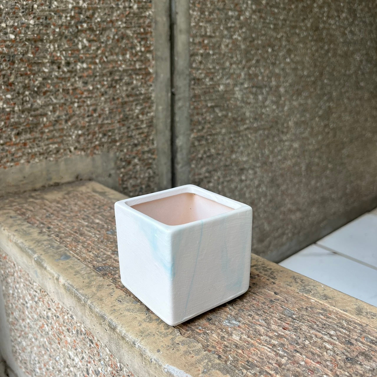 ✿ 台灣現貨 ✿ CP033-XS 陶瓷 大理石紋小方盆 約6*6*6CM