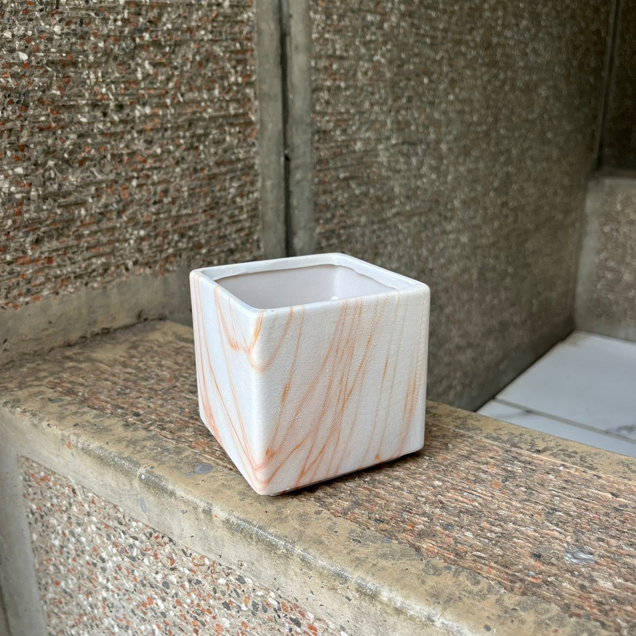 ✿ 台灣現貨 ✿ CP033-S 陶瓷 大理石紋小方盆 約8*8*8CM