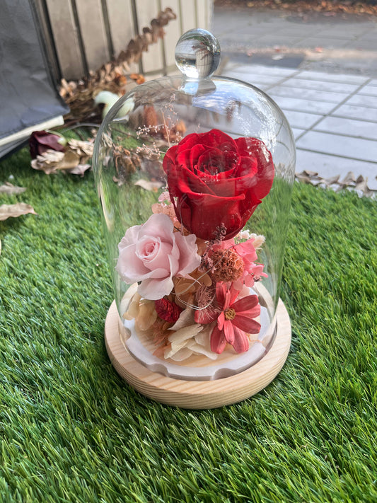gift-g044永生花罩盅L(帶燈)